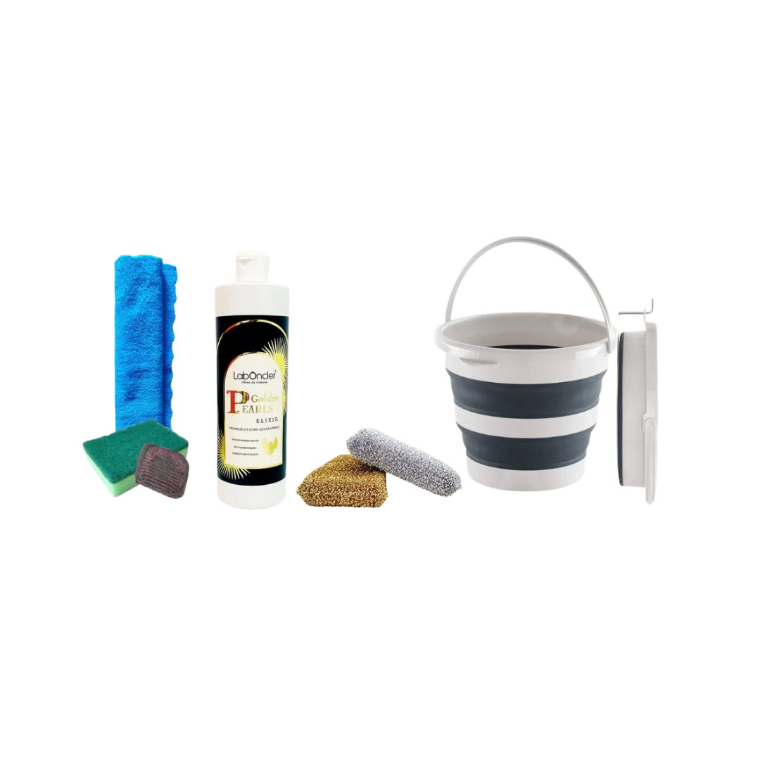 SET CUBO PLEGABLE + ELIXIR FREGASUELOS