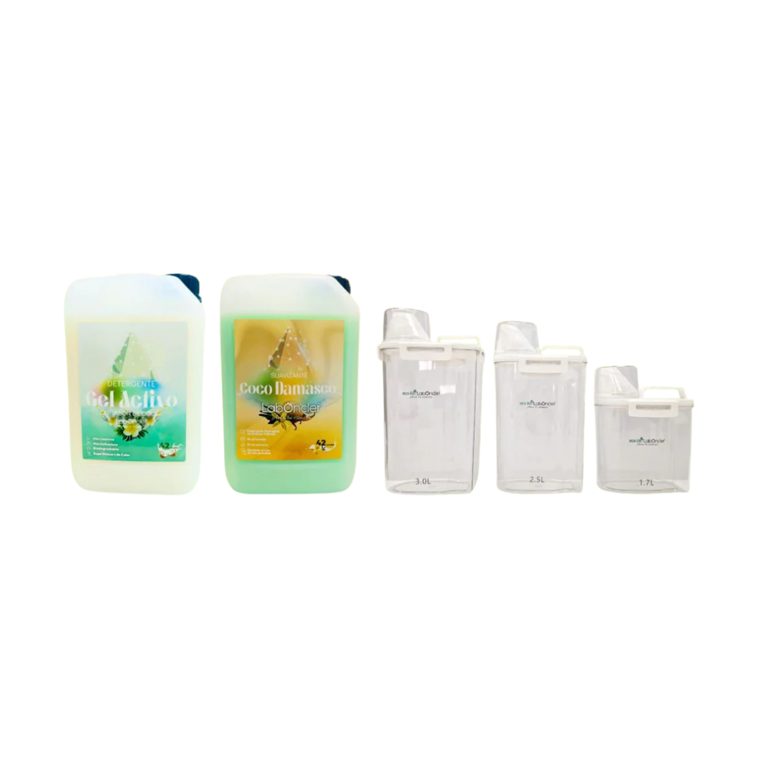 PACK + DETERGENTE + SUAVIZANTE + DISPENSADORES