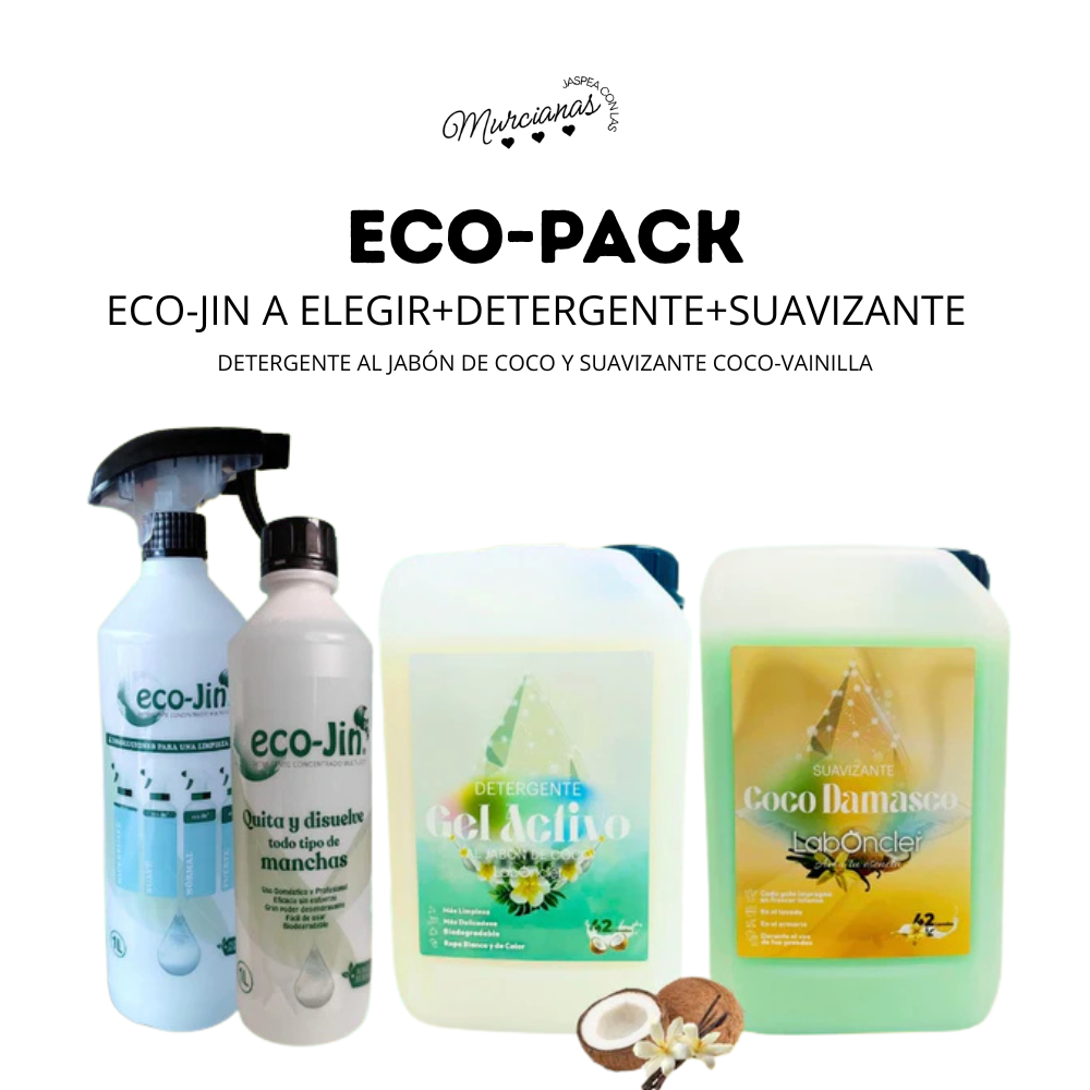 ECO PACK: ECO-JIN + DETERGENTE Y SUAVIZANTE